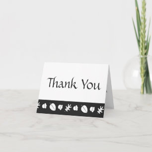 Fall Leaves in Black Thank You Card