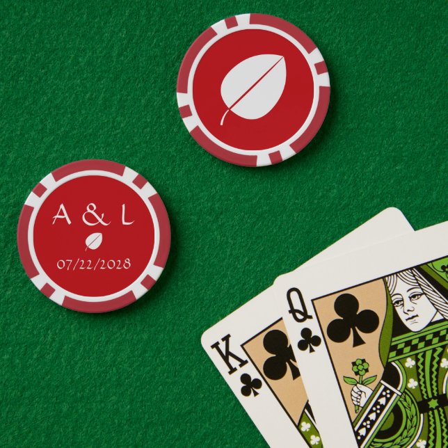 Fall Leaves in Cherry Poker Chips (Poker Table (Double))