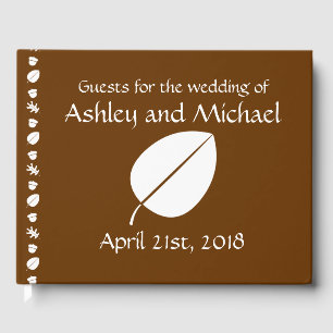 Fall Leaves in Chocolate Guest Book