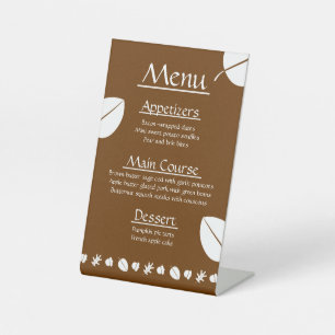 Fall Leaves in Chocolate Pedestal Sign