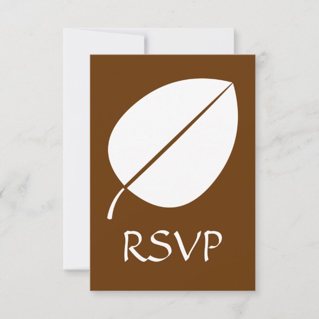 Fall Leaves in Chocolate RSVP Card (Front)