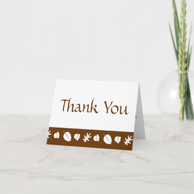 Fall Leaves in Chocolate Thank You Card (Front)
