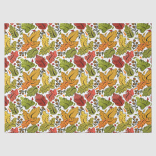 Fall Leaves in Gold, Green and Rust Brown Tissue Paper