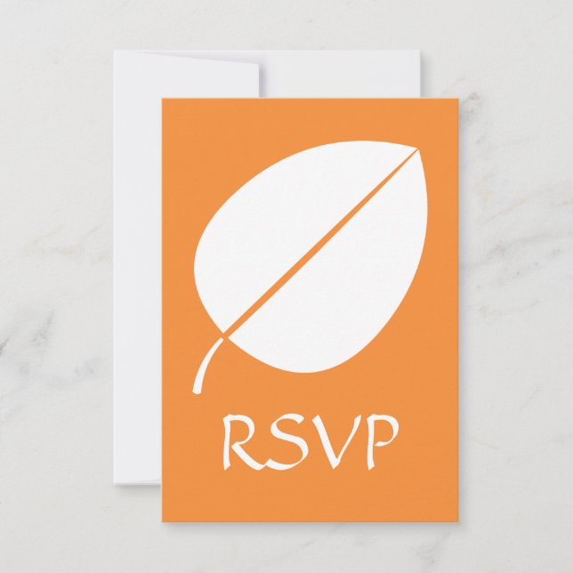Fall Leaves in Orange RSVP Card (Front)