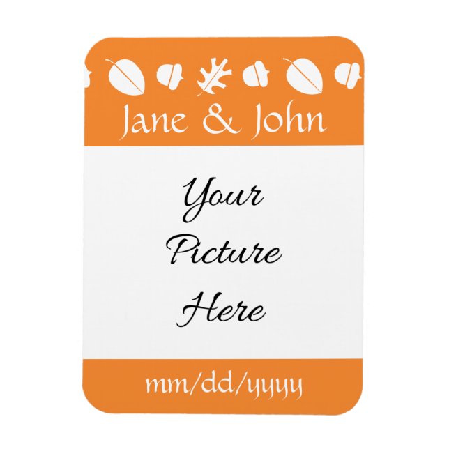 Fall Leaves in Orange Save-the-Date Magnet (Vertical)
