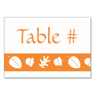 Fall Leaves in Orange Table Card