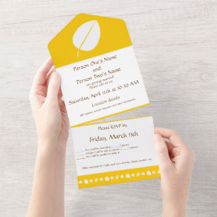 Fall Leaves in Yellow All In One Invitation