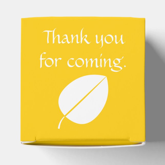 Fall Leaves in Yellow Favour Box (Top)