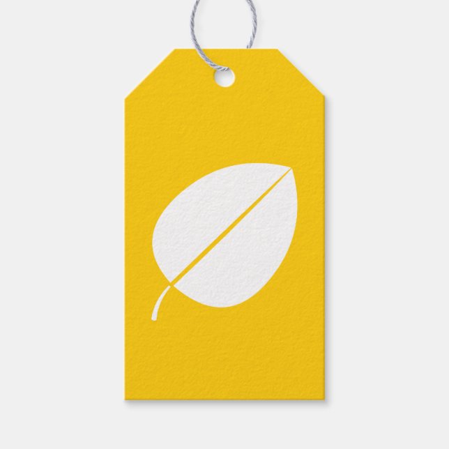 Fall Leaves in Yellow Gift Tag (Front)