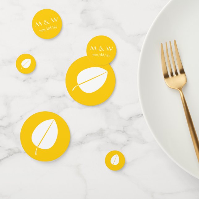 Fall Leaves in Yellow Table Confetti (Group)