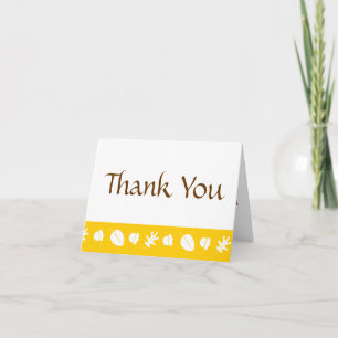 Fall Leaves in Yellow Thank You Card