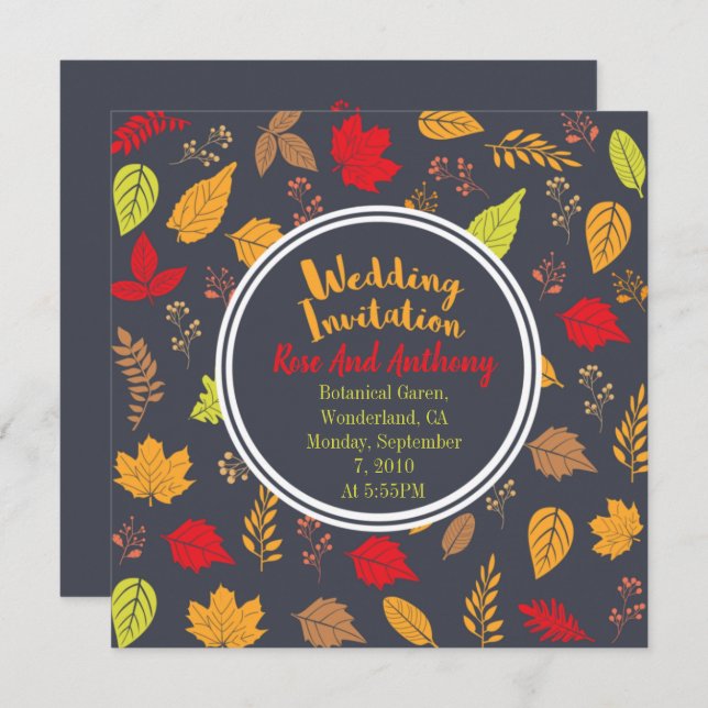 Fall Leaves Invitation (Front/Back)