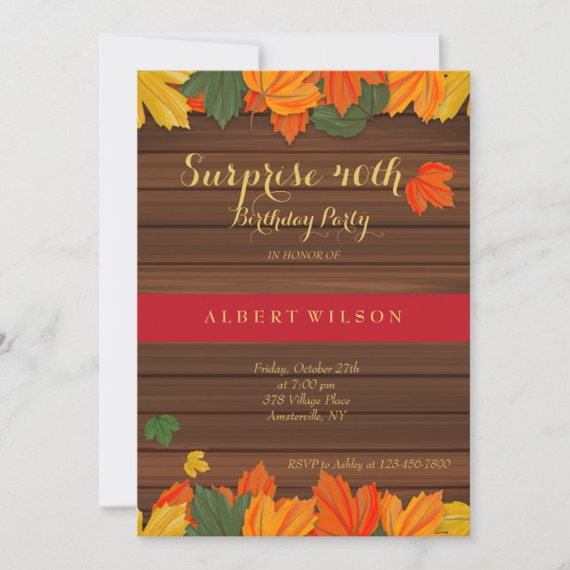 Fall Leaves Invitation (Front)