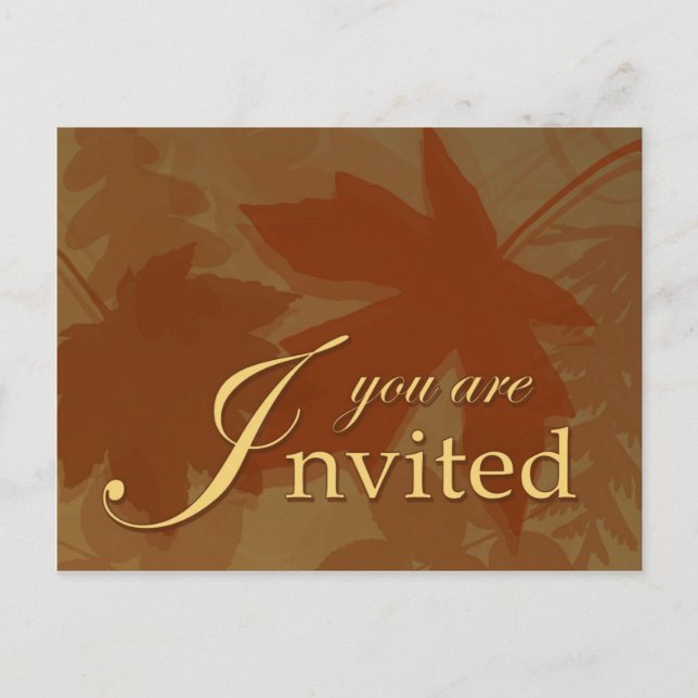 Fall Leaves Invitation - Postcard (Front)