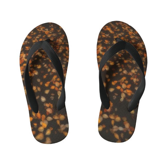 fall leaves  kid's flip flops (Footbed)