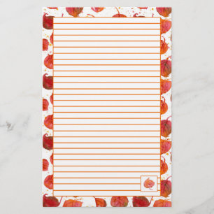 Fall Leaves Letter Writing Russet Lined Stationery