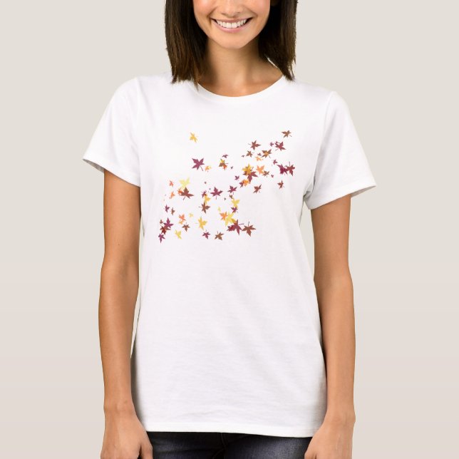Fall Leaves Long Sleeved Woman's T-Shirt (Front)