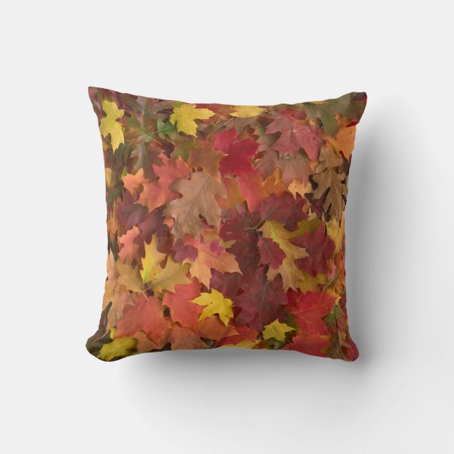 Fall Leaves Mixed Colours Pillow (Front)