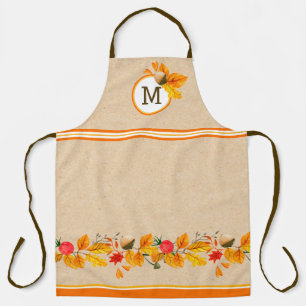Fall Leaves Monogrammed Apron