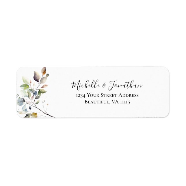 Fall Leaves Nature Botanical Watercolor Wedding (Front)