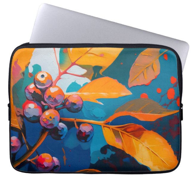 Fall leaves oil painted. Abstract autumn foliage Laptop Sleeve (Front)