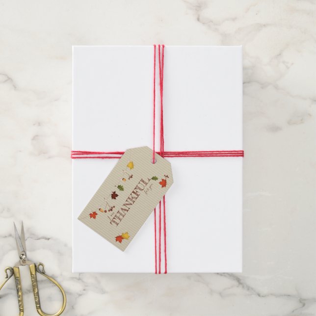 Fall Leaves on Clothesline Gift Tags (With Twine)
