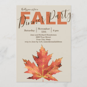 Fall Leaves Party Invitation