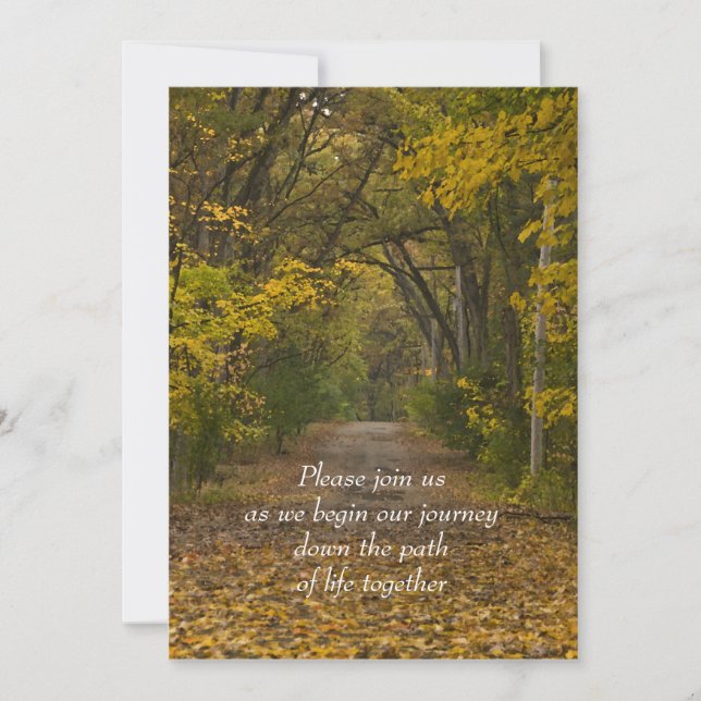 Fall Leaves Path of Life Wedding Invitation (Front)