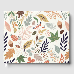 Fall Leaves Pattern Guest Book