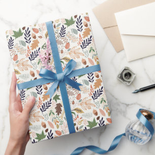 Fall Leaves Pattern Wrapping Paper
