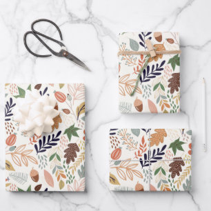 Fall Leaves Pattern Wrapping Paper Sheet