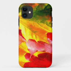 Fall Leaves Personalise it Yellow, Red, Green, iPhone 11 Case