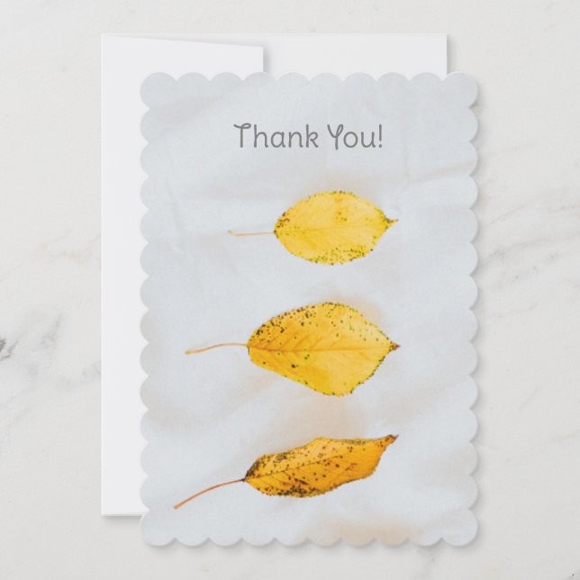 Fall Leaves, Personalise Message & Name Thank You  Card (Front)