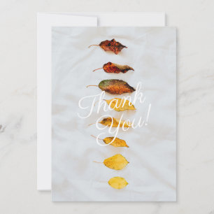 Fall Leaves, Personalise Message & Name Thank You Card
