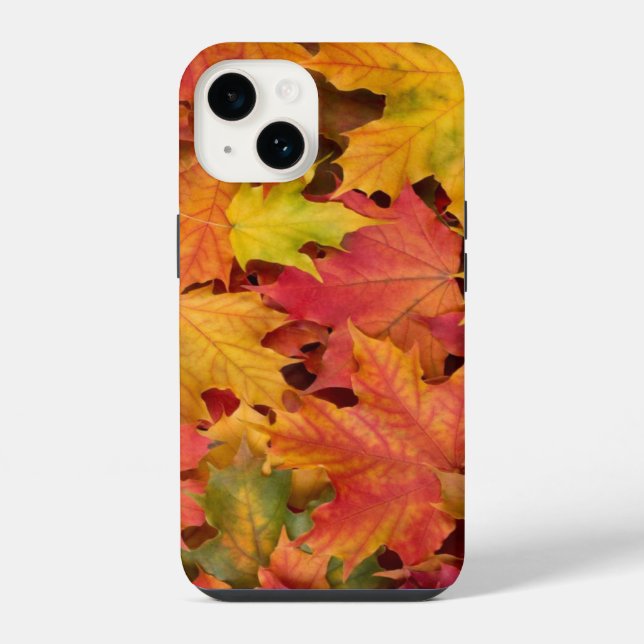 Fall Leaves Personalise Name or Text iPhone Case (Back)