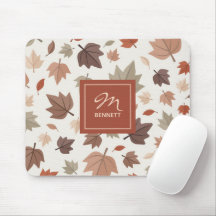 Fall Leaves Personalised Family Name Mouse Pad