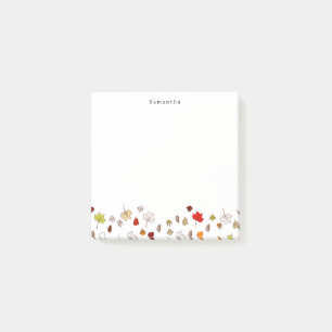 Fall Leaves Personalized Name Post-it Notes