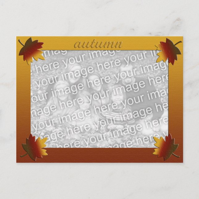 Fall Leaves Photo Template Postcard (Front)