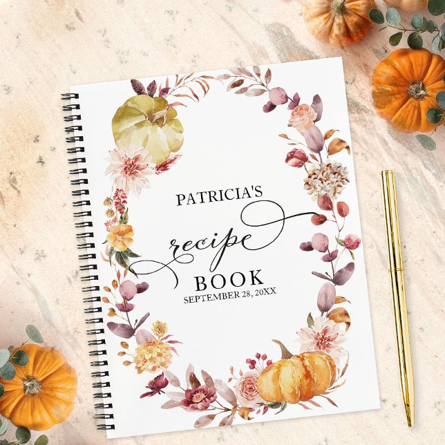 Fall Leaves Pumpkin Bridal Shower Recipe Book (Creator Uploaded)