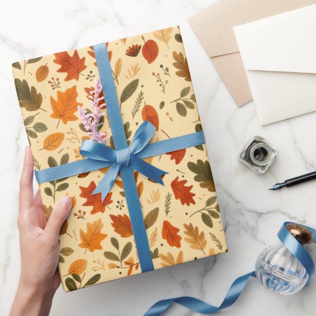 Fall Leaves, Pumpkins & Cosy Seasonal Designs -  Wrapping Paper (Gifting)