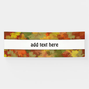 Fall Leaves - Red Background Banner