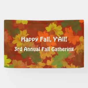 Fall Leaves - Red Background Banner