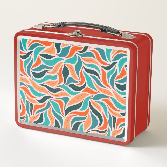 Fall Leaves retro vintage lunchbox (Front)