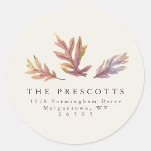 Fall leaves return address sticker