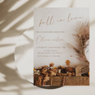 Fall Leaves Rustic Bridal Brunch Party Invitation