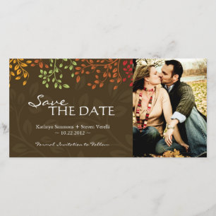 Fall Leaves Save the Date Photocard