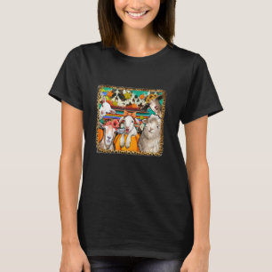 Fall Leaves Sheeps Goats Lover Farming Farm Animal T-Shirt