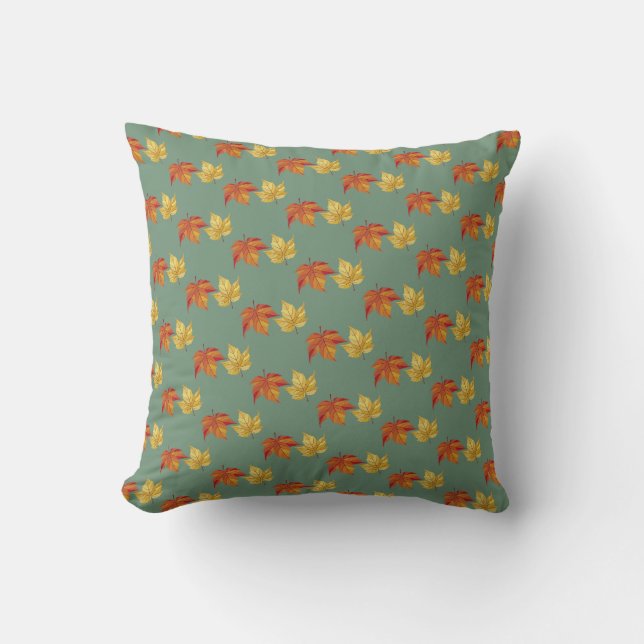 Fall Leaves Sherpa Throw Pillow (Front)
