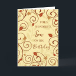Fall Leaves Son Birthday Card<br><div class="desc">Birthday card for son with a fall birthday with fall leaves design and thoughtful verse.</div>