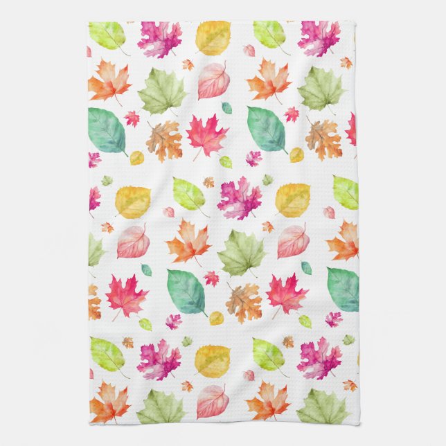 Fall Leaves  Tea Towel (Vertical)